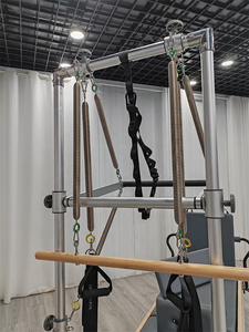 Torre de reformador de trapecios para Pilates, cama de madera interior para entrenamiento de medio trapecio para restructuración de estudio para aplicación de estudio de Pilates - Product Image 4