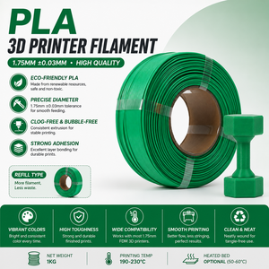 Filament d'impression 3D <span class=keywords><strong>R3D</strong></span> PETG Bambu Green haute vitesse, recharges 1KG 1.75mm, tolérance 0.02mm, température d'impression 240°C, compatible BambuLab - Product Image 1