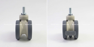 Industrial Medical Caster <b>Wheels</b> ABS <b>Plastic</b> TPR Soft <b>Wheel</b> Material Threaded Stem Design Swivel Brake Thread Guards 3-5 Inch 1 - Product Image 6