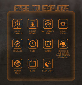 उत्तरी किनारे वाले पुरुषों के धातु आउटडोर खेल सौर घड़ी गर्म 50 मीटर जलरोधक लंबे जीवन कंपास प्रकाश तरंग दोहरी ips नायलॉन - Product Image 6