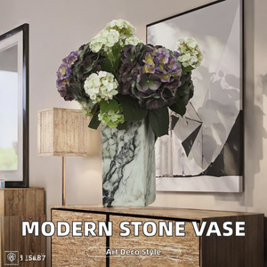 Jarrón de Flores de Piedra Arenisca Art Deco Personalizado por HAYAT INDUSTRIES para Decoración del Hogar - Product Image 2