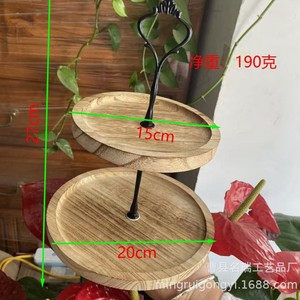 ชั้นวางเค้กไม้สองชั้นทรงกลมสำหรับตกแต่งงานวันเกิด - Product Image 4