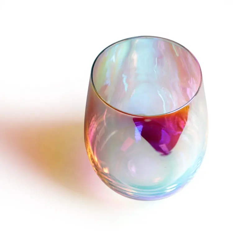 FengJun – bocaux de bougies en verre irisé, personnalisés, haut de gamme, 15 oz, haute brillance, commerce irisé avec couvercles, boîte et logo imprimé