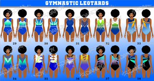 Justaucorps de gymnastique de danse athlétique métallisé à manches longues et vagues brillantes pour filles - Product Image 6