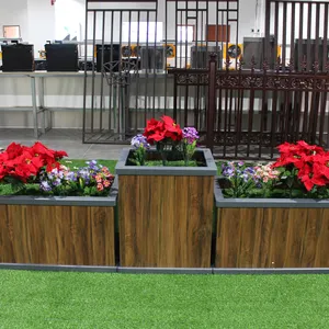 Large Plant Flower pots Offices aluminum planters Decorative flower planting boxes in public park