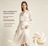 Costume en satin de georgette 100% soie pour robe, jupe, chemise pour femme