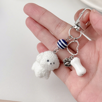 Porte-clés en peluche mignon et moelleux, lapin, ours, koala, canard, mini pendentif de sac, décoration de sac à dos pour filles