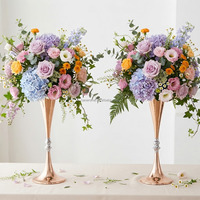 Vases en métal hauts pour centre de table de mariage, vase à fleurs élégant en fer pour la décoration de table de banquet d'hôtel