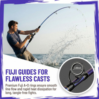 Canne à pêche en mer 24T en fibre de carbone, poignée interchangeable spinning/casting, pointe solide et tubulaire, guides Fuji, poignée EVA