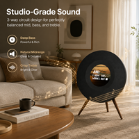 Enceinte Bluetooth Intelligente avec Écran LCD Rond, Système Audio Domestique pour Salon