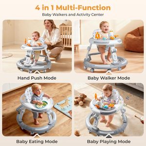 Marche-bébé multifonctionnel à pousser à la main avec fonction antidérapante et design pliable pour apprendre à marcher - Product Image 6