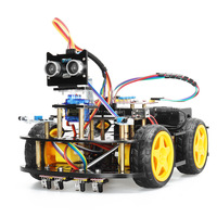 Compatible avec le contrôle Bluetooth ATmega328P Obstacle Avoidance & Line Tracking STEM Learning Arduino UNO Smart Car Robot Kit