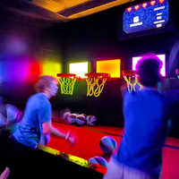 SQactivaPlay US Hot Sale Indoor Sport Interactive Game Led Light Arena Technicolor Basketball Shoot Activate Game Amusement Park