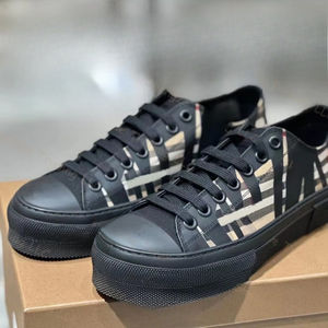 Vente directe d'usine de chaussures en toile noire pour hommes, semelle épaisse, antidérapante, à lacets, motif à carreaux, chaussures tendance et décontractées - Product Image 2