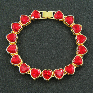 Personalized Men's Cool Hip-hop Red Peach Heart Splicing <b>Necklace</b> Tanjing Fashion Lijing <b>Necklace</b> - Product Image 6