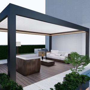 Pergola en aluminium personnalisée Double véranda en verre trempé autoportante Maison d'été Jardin d'hiver préfabriqué - Product Image 3