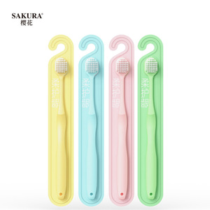 Sakura Soft Bristle <b>Toothbrush</b> Wide <b>Head</b> Design For Travel And Daily Use Adult Manual <b>Toothbrush</b> With Case - Product Image 5