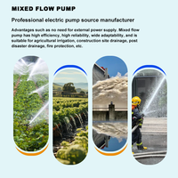 Pompe centrifuge horizontale à flux mixte monophasée de 8, 10, 12, 16, 20 pouces pour drainage, eaux usées et transfert d'eau claire
