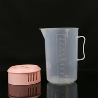 Bécher gradué en plastique PP de 2000 ml, 2500 ml, 5000 ml avec couvercle et échelle