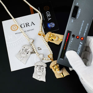 थोक कस्टम पुरुषों 925 चांदी डी वी बनाम मोसानाइट मोसानाइट मोसानाइट मोसानाइट ने टेनिस चेन हार के लिए जेसस का टुकड़ा - Product Image 1