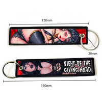 Porte-clés brodé personnalisé sur le thème de l'anime japonais pour motos, voitures, sacs à dos, cadeaux, jet tag