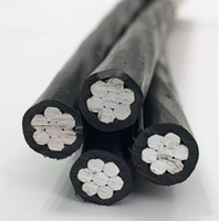 Câble aérien torsadé basse tension en aluminium XLPE LXS 4x50mm² 4x35mm² 4x25mm² 4x16mm² 4x95mm² pour l'énergie électrique