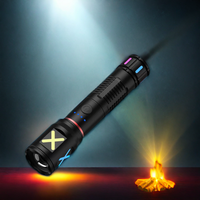 Lampe torche LED tactique rechargeable, haute puissance, super lumineuse, lumière latérale RGB, affichage de la batterie, pour le camping, la randonnée, les situations d'urgence