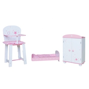 Meubles de chambre de poupée en <span class=keywords><strong>bois</strong></span> de qualité supérieure siège souple haute <span class=keywords><strong>chaise</strong></span> d'alimentation pour poupées - Product Image 5