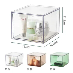 Laci akrilik transparan dapat ditumpuk dengan beberapa kotak penyimpanan