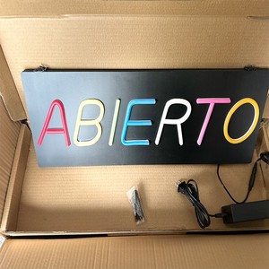 Welcome Customized Colorful Shop ABIERTO Led <b>Light</b> <b>Neon</b> <b>Sign</b> - Product Image 3