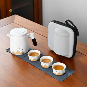 Beifu Travel Tea <b>Set</b> Ceramic <b>Teapot</b> With Infuser Portable Cup <b>Set</b> For Outdoor Use Gift Packaging - Product Image 2