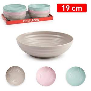 Plato Hondo Clásico de Plástico de 19 cm y 900 ml, Categoría 12U, Tazones Apilables para Servir Alimentos - Product Image 1