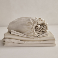 Parure de draps de luxe en fibre de bambou 100 %, tissée, moderne, 300 fils, respirante, douce au toucher, rafraîchissante, toutes saisons, vente en gros