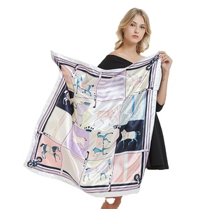Lmetjingmi — foulard <span class=keywords><strong>en</strong></span> <span class=keywords><strong>soie</strong></span> 90cm <span class=keywords><strong>en</strong></span> Satin pour femme, écharpe, mode d'été <span class=keywords><strong>sauvage</strong></span>, accessoire - Product Image 4