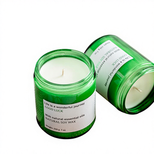 BYME Candela Artigianale Fai-da-te in Cera di Soia Vegetale Senza Fumo, a Forma di Tazza, Verde, per Decorazione Creativa della Camera da Letto, Personalizzabile, Senza Profumo - Product Image 1