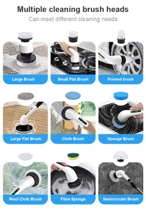 Brosse de nettoyage électrique réglable avec manche télescopique et plusieurs têtes de brosse pour nettoyer les sols, les fenêtres et les carreaux - Product Image 5