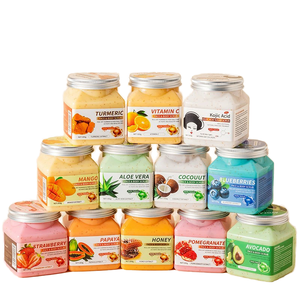 Crème corporelle exfoliante douce et éclaircissante au sucre de bain, naturelle, citron, fraise, escargot, herbes et fruits, la plus vendue - Product Image 1