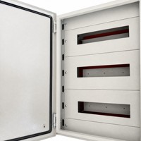 Armoire électrique murale à double verrouillage IP54 en acier avec rail DIN intégré et façade frontale