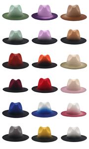 Nuevo Sombrero Fedora de Fieltro con Degradado de Dos Tonos para Otoño e Invierno, Estilo Francés, Pintado con Spray, para Hombre y Mujer - Product Image 2