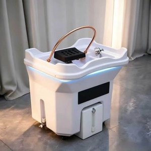 Bac de lavage capillaire mobile avec réservoir d'eau et réservoir d'eaux usées intégrés, appareil de shampoing portable sans fil, aucun raccordement à l'eau nécessaire - Product Image 5