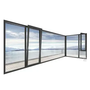 Aluminum Alloy Frame Sliding Window Glass Vertical Opening Pattern Made from Glass Fiber