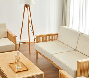 Bắc Âu Đơn Giản Phong Cách Rắn Tre Gỗ <span class=keywords><strong>Sofa</strong></span> Giường Đặt Có Thể Tháo Rời & Có Thể Giặt Vải Cho Căn Hộ Nhỏ Phòng Khách Kết Hợp - Product Image 4