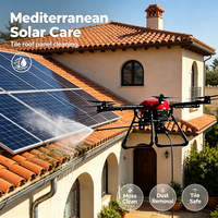 Drone de nettoyage de panneaux solaires Hoch, pulvérisation d'eau haute pression, UAV pliable et portable, sans échafaudage, pour le lavage des toits photovoltaïques