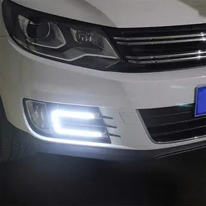 Lampu Led Cob mobil bentuk U, 2 buah lampu berjalan siang hari, lampu kabut putih DC 12V sumber cahaya mobil 6000k lampu kerja