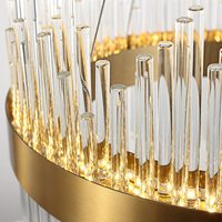 TSINYE Lustre Moderne en Cristal Ovale Sable Cristal Dimmable Éclairage LED Trois Températures de Couleur Pendentif en Argent