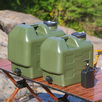Seau à eau portable écologique en plastique pour l'extérieur avec robinet et petite bouteille incluse, matériau de qualité alimentaire pour le camping et les pique-niques