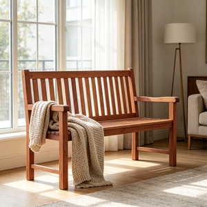 Fauteuil de jardin 2 places en bois de peuplier robuste, chaise longue inclinable à 3 positions, banc double pour véranda, patio, cour avant, hôtel, villa - Product Image 1