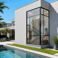 Ventanas de Esquina Grandes de Aluminio para Piso/Techo Horizontales Invisibles Rolansini AS2047, Ventana Panorámica Extra Grande de Vidrio Fijo
