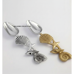 Juego de cubiertos con mango occidental dorado y plateado de diseñador, par de 2 vajillas y utensilios de cocina de metal de aluminio para fiestas - Product Image 1