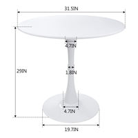 Vente chaude nordique moderne noir blanc tulipe Design Mdf dessus en bois installer salle à manger petite Table ronde personnalisée